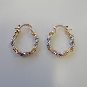 18k gold plated cable hoops